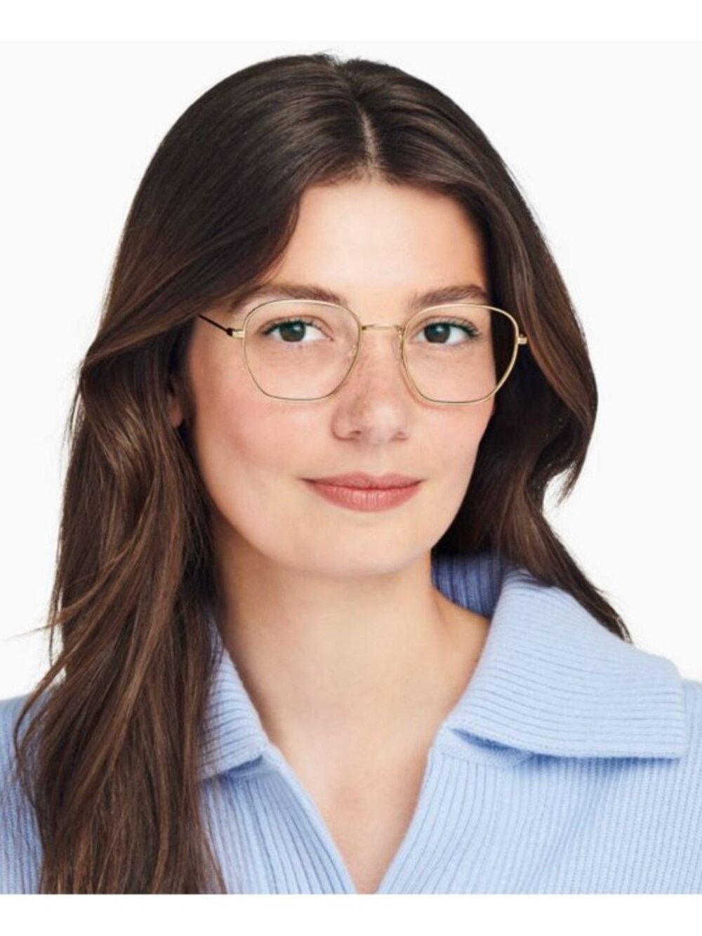 Warby Parker Hale Glasses Gold 51-20-145 Geometric Optical Eyeglass Frames
